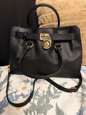 ✨MICHAEL KORS Hamilton Saffiano Leather Satchel - with MK lock and key🗝️